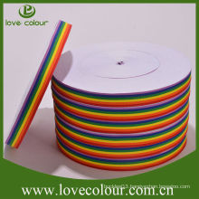 Factory Wholesale Cheap Custom Polyester Multi-color Rainbow ribbon